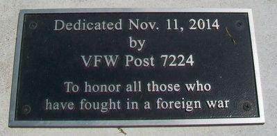 War Memorial Marker. Click for full size. War Memorial Marker image. Click for full size.