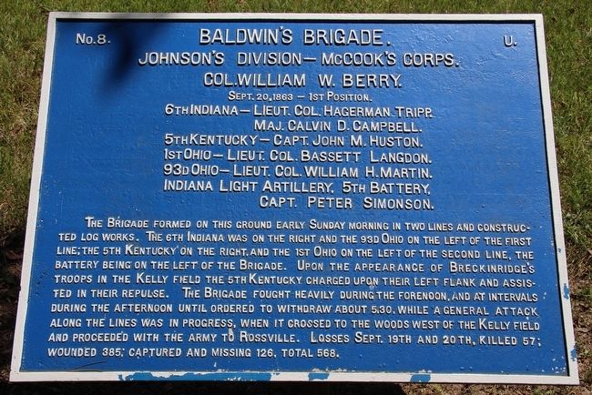Baldwin's Brigade Marker. Click for full size. Baldwin's Brigade Marker image. Click for full size.
