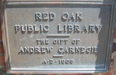 Red Oak Public Library Marker image. Click for full size.