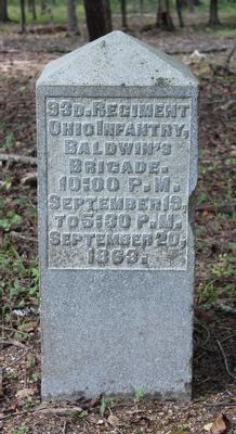 93rd Ohio Infantry Marker. Click for full size. 93rd Ohio Infantry Marker image. Click for full size.
