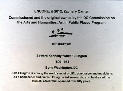 Edward Kennedy “Duke” Ellington Marker image. Click for full size.