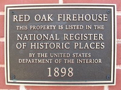 Red Oak Firehouse Marker image. Click for full size.