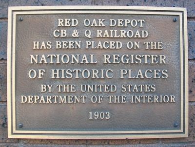 Red Oak Depot NRHP Marker image. Click for full size.