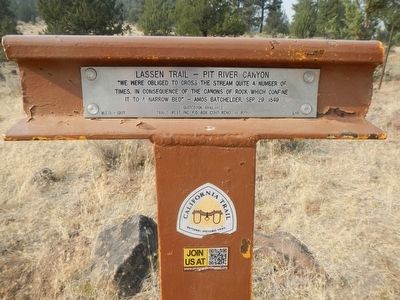 Lassen Trail - Pit River Canyon Marker image. Click for full size.