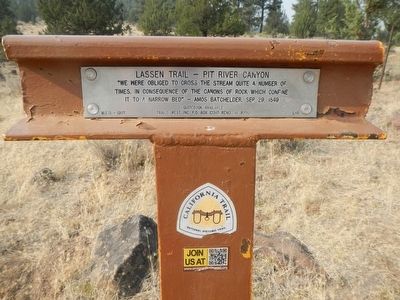 Lassen Trail - Pit River Canyon Marker. Click for full size. Lassen Trail - Pit River Canyon Marker image. Click for full size.