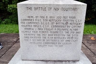 The Battle of Ivy Mountain Marker Inscription image. Click for full size.