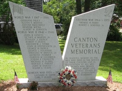 Canton Veterans Memorial. Click for full size. Canton Veterans Memorial image. Click for full size.