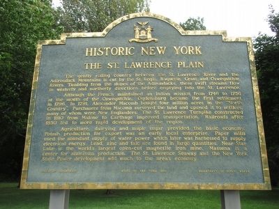 The St. Lawrence Plain Marker image. Click for full size.