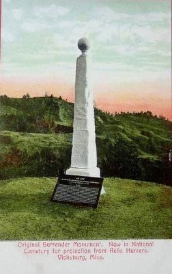 Original Surrender Monument in Vicksburg National Cemetery image. Click for full size.