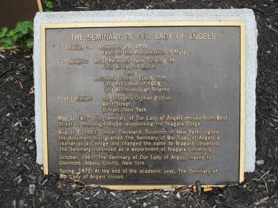 The Seminary of Our Lady of Angels Marker. Click for full size. The Seminary of Our Lady of Angels Marker image. Click for full size.