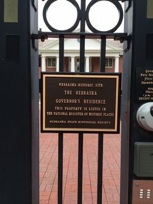 The Nebraska Governor's Residence Marker image. Click for full size.