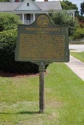 McDuffie County Marker. Click for full size. McDuffie County Marker image. Click for full size.