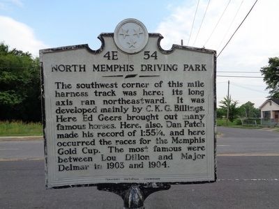 North Memphis Driving Park Marker. Click for full size. North Memphis Driving Park Marker image. Click for full size.
