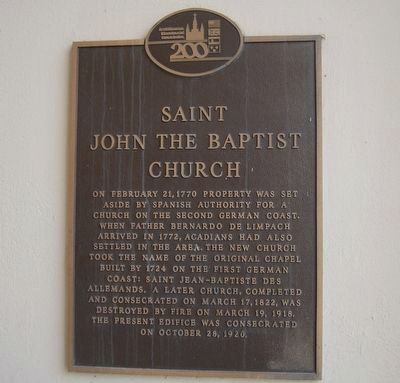 Saint John The Baptist Church Marker image. Click for full size.