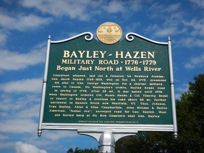 Bayley-Hazen Military Road Marker image. Click for full size.