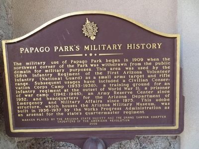 Papago Park's Military History Marker. Click for full size. Papago Park's Military History Marker image. Click for full size.