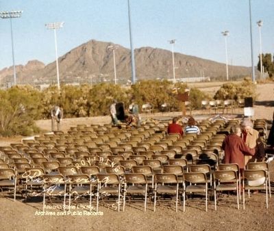 Ceremony recognizing former German prisoners from the Papago Park Prisoner of War Camp image. Click for full size.