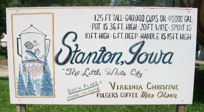 Birth Place of Virginia Christine, Folgers Coffee <i>Mrs. Olsen</i> Marker image. Click for full size.