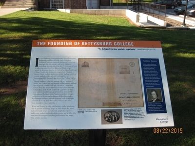 The Founding of Gettysburg College Marker image. Click for full size.