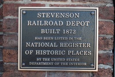 Stevenson Depot and Hotel Marker image. Click for full size.