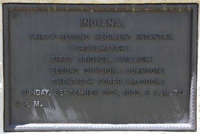 32nd Indiana Infantry Marker image. Click for full size.
