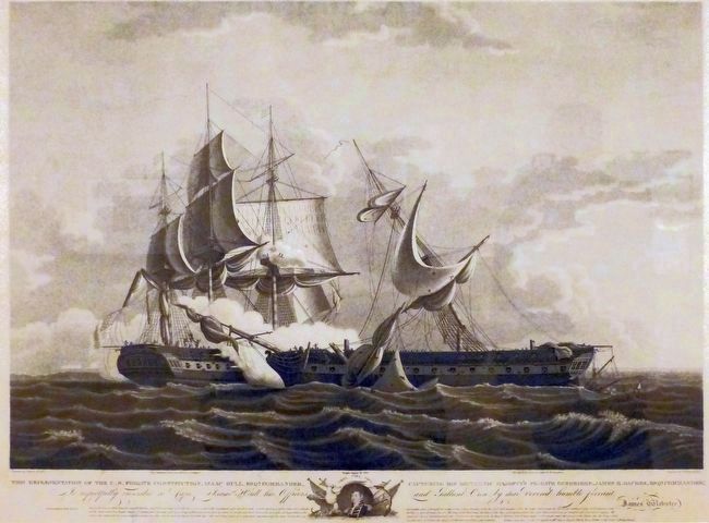 USS frigate Constitution with Commander Isaac Hull image. Click for full size.