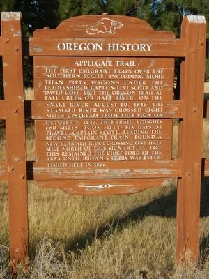Applegate Trail Marker. Click for full size. Applegate Trail Marker image. Click for full size.