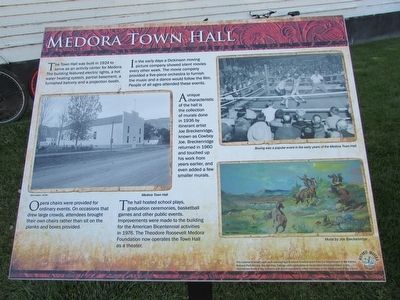 Medora Town Hall Marker image. Click for full size.