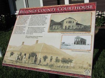 Billings County Courthouse Marker image. Click for full size.