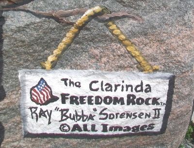 Clarinda Freedom Rock Veterans Memorial Artist. Click for full size. Clarinda Freedom Rock Veterans Memorial Artist image. Click for full size.