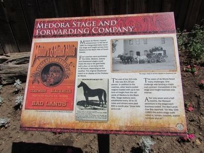 Medora Stage and Forwarding Company Marker image. Click for full size.