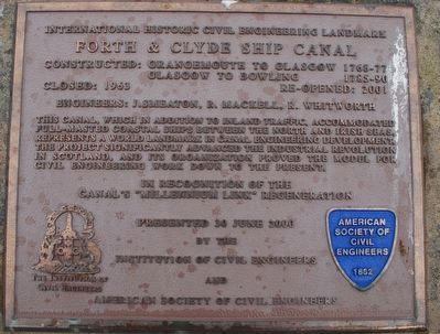 Forth & Clyde Ship Canal Marker image. Click for full size.