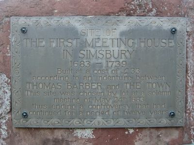 First Meeting House In Simsbury Marker image. Click for full size.