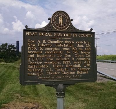 First Rural Electric In County Marker image. Click for full size.