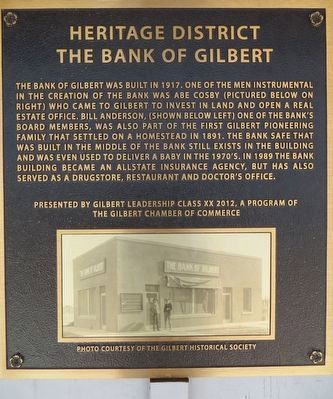 The Bank of Gilbert Marker. Click for full size. The Bank of Gilbert Marker image. Click for full size.