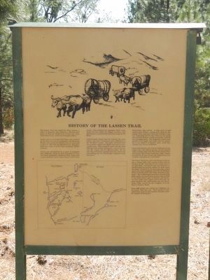 History of the Lassen Trail Marker. Click for full size. History of the Lassen Trail Marker image. Click for full size.