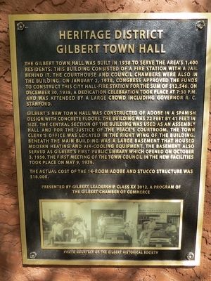 Gilbert Town Hall Marker image. Click for full size.