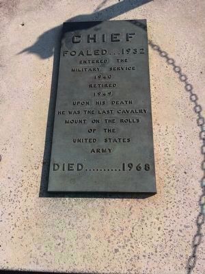 "Chief" plaque (located in front of Cavalry Mount image. Click for full size.