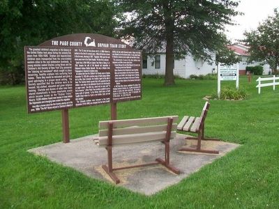 The Page County Orphan Train Story Marker. Click for full size. The Page County Orphan Train Story Marker image. Click for full size.