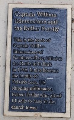 Captain William Edmonstone and the Dollar Family Marker image. Click for full size.