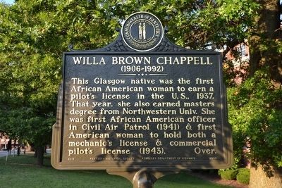 Willa Brown Chappell Marker. Click for full size. Willa Brown Chappell Marker image. Click for full size.