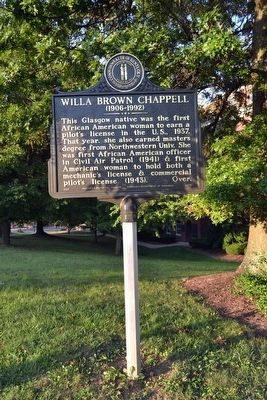 Willa Brown Chappell Marker. Click for full size. Willa Brown Chappell Marker image. Click for full size.