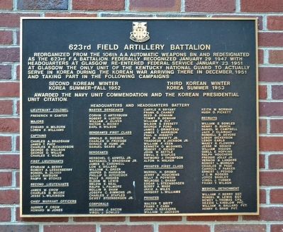 623rd Field Artillery Battalion Marker image. Click for full size.
