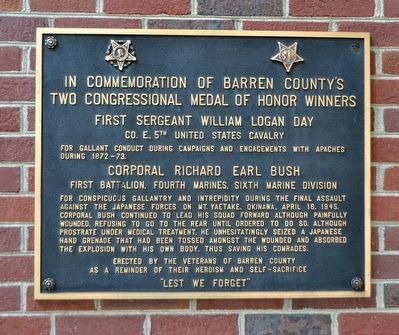 Barren County's Medal of Honor Winners Marker. Click for full size. Barren County's Medal of Honor Winners Marker image. Click for full size.