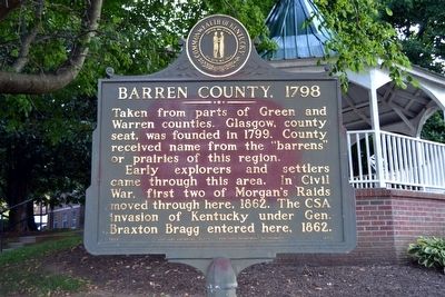 Barren County, 1798 Marker image. Click for full size.