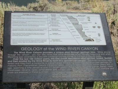 Geology of the Wind River Canyon Marker image. Click for full size.