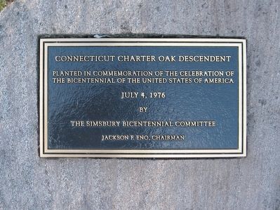 Connecticut Charter Oak Descendent Marker image. Click for full size.