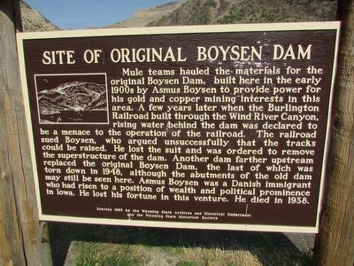 Site of Original Boysen Dam Marker image. Click for full size.