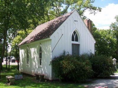 Antioch Cemetery Chapel and Pioneer Spirit Marker. Click for full size. Antioch Cemetery Chapel and Pioneer Spirit Marker image. Click for full size.