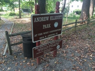 Andrew Ellicott Park is home to this boundary stone. image. Click for full size.